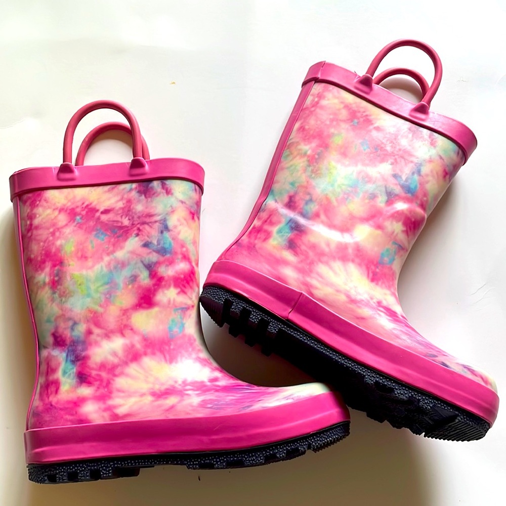 Cat & Jack Girls Watercolor Rain boots Size 9